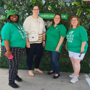 Helping at the North Shore Bank Shorewood Feast: pictured (left to right) Shorewood Teller Carissa Vales, Senior Loan Funding Representative Shannan Mahloch, Travelling Lead Teller Tracee Born and former employee Karyn Baumann.