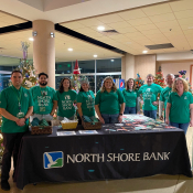 Group photo of North Shore Bank employee volunteers